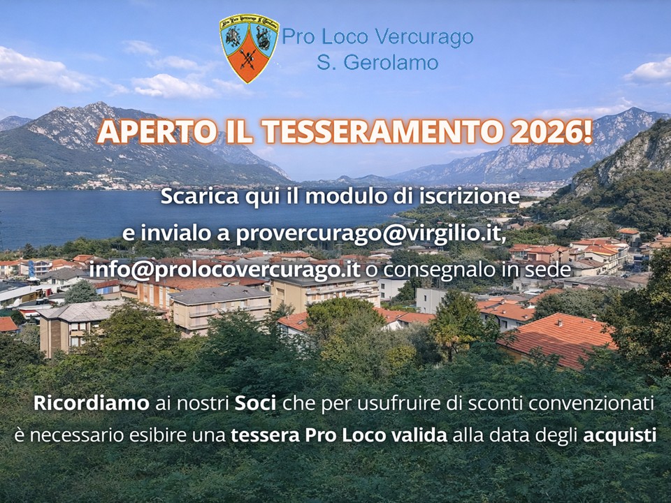 Pro Loco Vercurago - Il tesseramento 2026